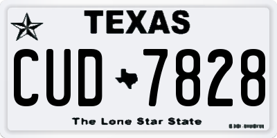 TX license plate CUD7828