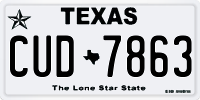 TX license plate CUD7863