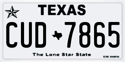 TX license plate CUD7865
