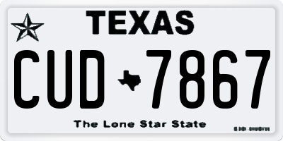 TX license plate CUD7867