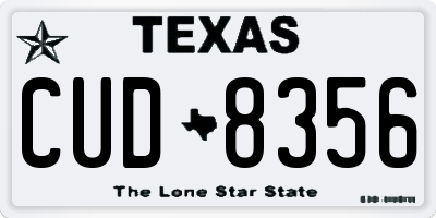 TX license plate CUD8356
