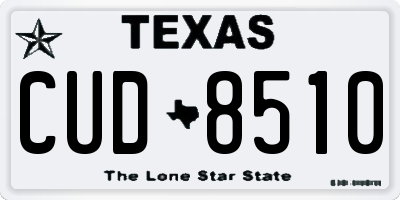 TX license plate CUD8510