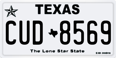 TX license plate CUD8569