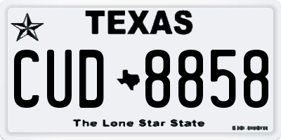 TX license plate CUD8858