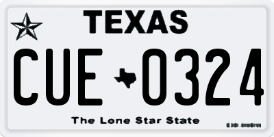 TX license plate CUE0324