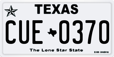 TX license plate CUE0370