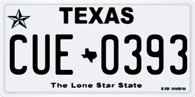 TX license plate CUE0393