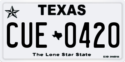 TX license plate CUE0420