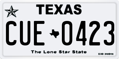 TX license plate CUE0423