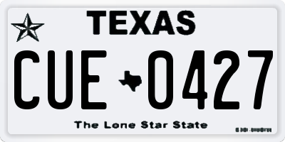 TX license plate CUE0427