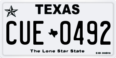 TX license plate CUE0492