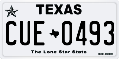 TX license plate CUE0493
