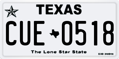 TX license plate CUE0518