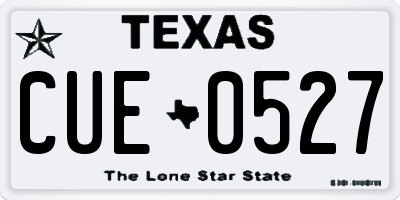 TX license plate CUE0527