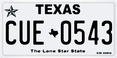 TX license plate CUE0543