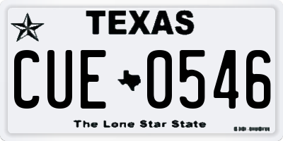 TX license plate CUE0546