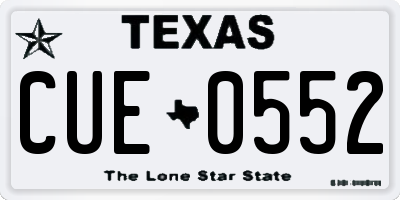 TX license plate CUE0552