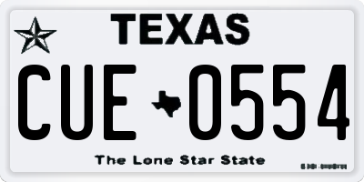 TX license plate CUE0554
