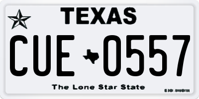 TX license plate CUE0557