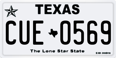 TX license plate CUE0569