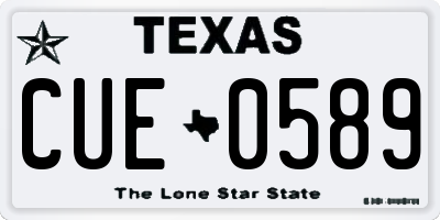 TX license plate CUE0589