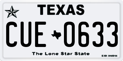 TX license plate CUE0633