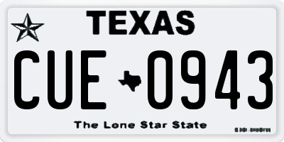 TX license plate CUE0943