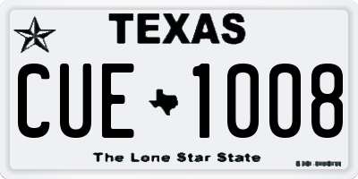 TX license plate CUE1008