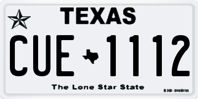 TX license plate CUE1112