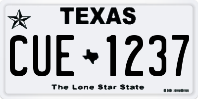 TX license plate CUE1237