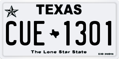 TX license plate CUE1301