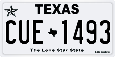 TX license plate CUE1493
