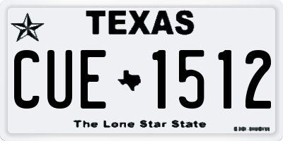 TX license plate CUE1512