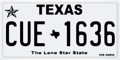 TX license plate CUE1636