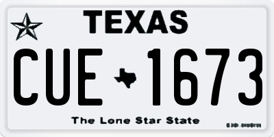 TX license plate CUE1673