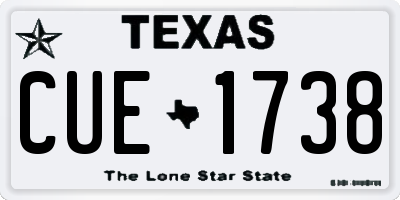 TX license plate CUE1738