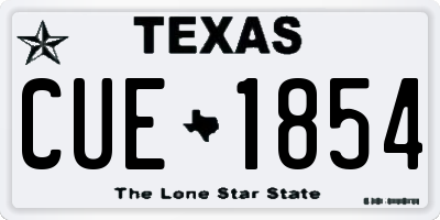 TX license plate CUE1854