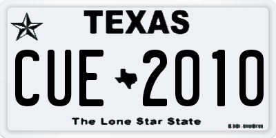 TX license plate CUE2010