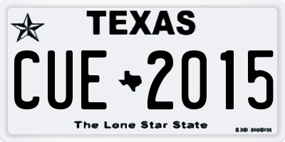 TX license plate CUE2015