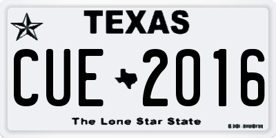 TX license plate CUE2016