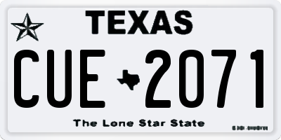 TX license plate CUE2071