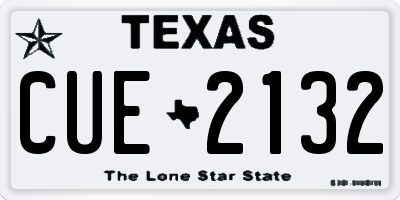 TX license plate CUE2132