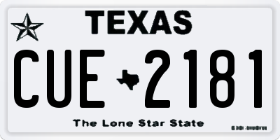 TX license plate CUE2181