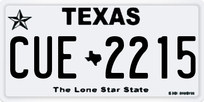 TX license plate CUE2215