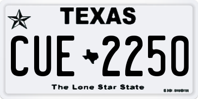 TX license plate CUE2250