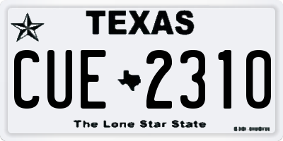 TX license plate CUE2310