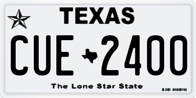 TX license plate CUE2400