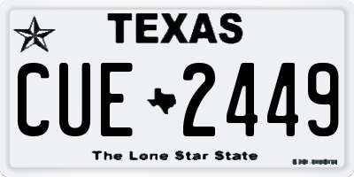TX license plate CUE2449