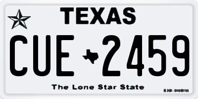 TX license plate CUE2459