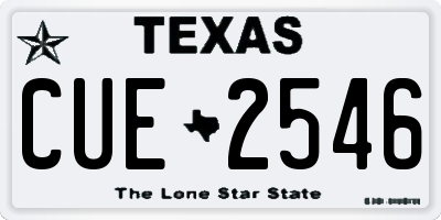 TX license plate CUE2546